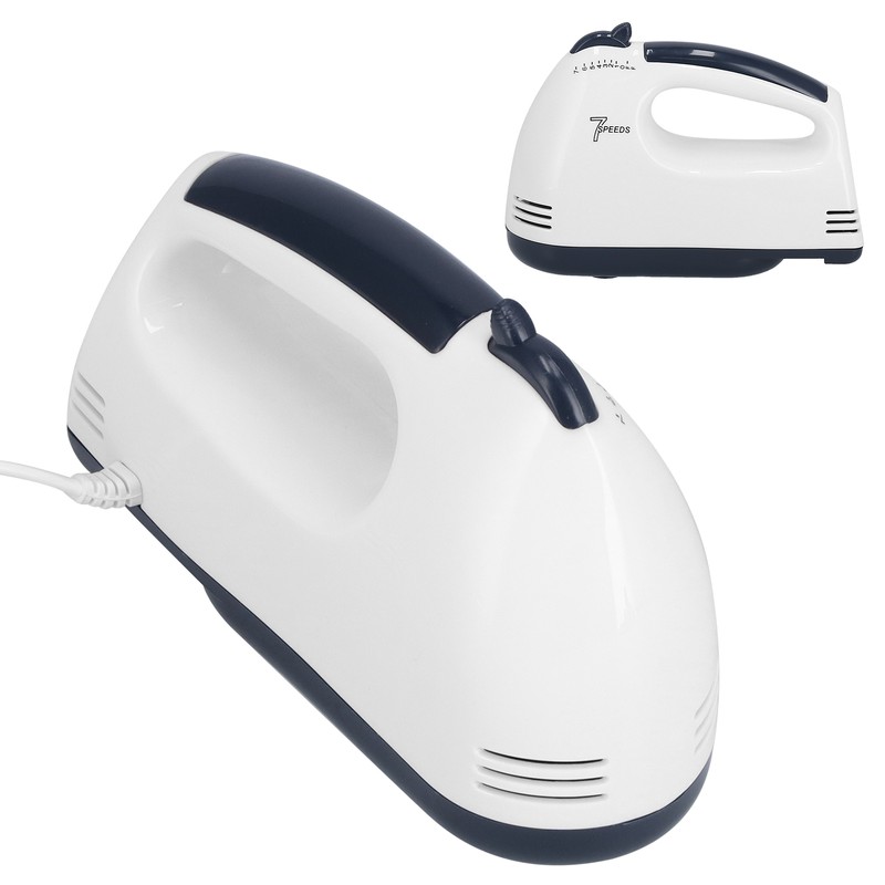 Hand Mixer Portable 7 Gears Lightweight White Stainless Steel Electric