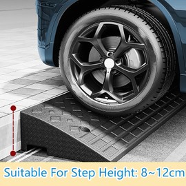 Nisorpa 4" Rise Rubber Curb Ramps Heavy Duty Driveway Curb Ramp 10 Ton Car Slope Ramp for Sidewalk Cars RV Trucks Shed Entryway Bike Pets Scooter Wheelchair 38x9.8x4inch