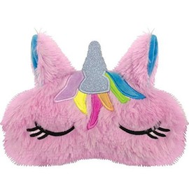 iscream Fun, Furry and Fabulous Satin-Lined Sleep Mask for Girls - Sleeping Unicorn