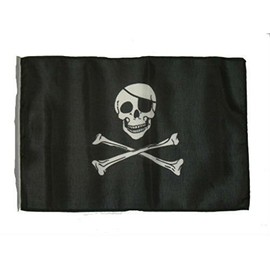 Jolly Roger Pirate Eyepatch 12"x18" Sleeved Polyester Garden Flags