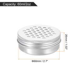 HARFINGTON 8 Pcs Aluminium Tins with Hollow Lids 2oz/60ml Aluminium Tins with Hollow Lid Refillable Spice Containers Plastic Jars Sample for Air Freshener Candles Travel Storage