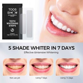 Teeth Whitening Strips for Teeth Sensitive, 5 Shade Whiter in 7 Day Treatment，White Strips for Teeth Whitening, Non Slip Dry Strip No Residue