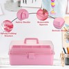BTSKY 3-Layer 16-Inch Clear Plastic Dividing Storage Box Craft Organizer