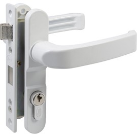 Lock 10CL Cerradura Euro para puerta de aluminio función doble, blanco, llave estándar