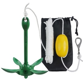 Kayak Anchor Kit 3.5 lb Small Boat and Canoe Anchors Folding Boat Anchor Accessories with 40ft Rope PVC Buoy Fishing Kayaks Paddle Boards Jetski PWC Jet Ski Anchor Carrying Bag