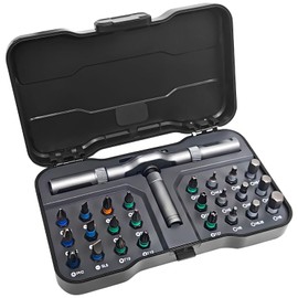 24 in 1 Magnetic Ratchet Screwdriver Set, DIY Magnetic Screwdriver Set with Detachable Handle&Multi-Bit, Portable Screwdriver Kit Precision Repair Tool for Furniture, Computer, Bicycle, Electronics