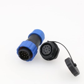 ZBLZGP IP68 Threaded Plastic Panel Mount SD20 Connector M20 Male Female Power Plug Circular 9 pin Waterproof Connector for Outdoor LED Lighting