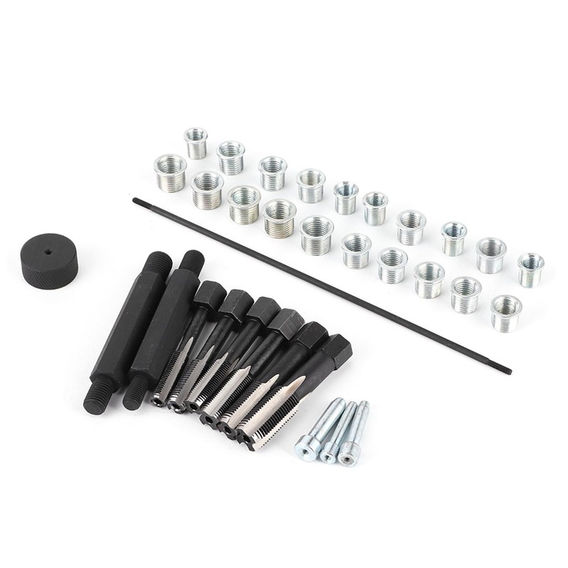 TKSE Glow Plug Thread Repair Kit,33PCS A3 Steel Glow Plug