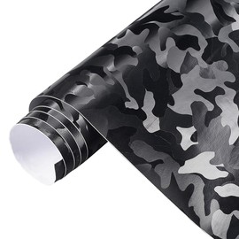XIMINZ Ghost Black Automotive Vinyl Wraps Air Release Protection Film DIY Vinyl Film Roll Self Adhesive Decoration Car Wrapping, 59.8'' x 11.8''