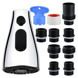 Replacement Kitchen Faucet Head for WEWE-FORIOUS-Qomolangma-VFAUOSIT-BASDEHEN-WOWOW-VCCUCINE Pull Out/Down Kitchen Sink Faucet, 3 Spray Function,Chrome