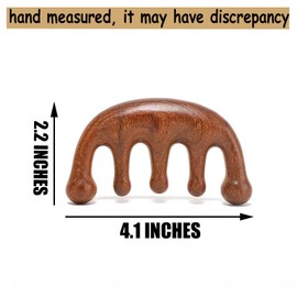 Moreinday Wooden Scalp Massager for Head, Massage Comb for Scalp Gua Sha, Wide Tooth Wooden Comb for Women, Sandalwood Head Massager Loc Comb