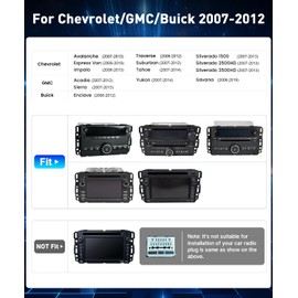 Car Stereo for Chevy Silverado 2007-2012, GMC Sierra Yukon Buick Enclave, 10.1 inch Touchscreen Radio with Wireless CarPlay/Android Auto, Bluetooth, Backup Camera, Retains Steering Wheel Controls