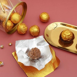 Operitacx 500 Stück Trüffelverpackungen Aus Papier Schokoladenfolienverpackung Valentinstag Backzubehör Folienverpackungen Für Schokoriegel Süßigkeiten Schmelzen Aluminiumfolie Schablone