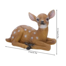 Animal Statue, 2PCS Sika Deer Statue Sculpture Ornaments Animal Model Art Craft Outdoor Garden Decoration Ornament