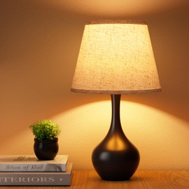 Seealle Touch Table Lamp for Bedroom,3-Way Dimmable Small Bedside Lamps for Night Stands,Black Desk Lamp for Kids Room, Office, Living Room, End Table