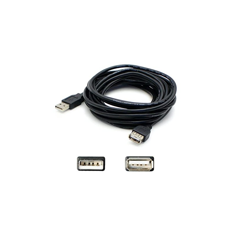 AddOn 30ft USB 2.0 (A) Male to Female Black Cable