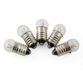 E-outstanding 25pcs E10 Mini Light Bulbs Screw Base Indicator Light Incandescent Bulb DIY Old-Fashioned Flashlight Lamp Warm Yellow Light, 3.8V 0.3A