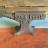 John Deere 1937 Cast Iron Anvil Paperweight With Raised Lettering