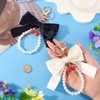 Bestewelry 2 Pcs Cherry Keychains Black White Polyester Bowknot Keychains