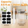 Kimqi 8.5oz Glass Jars Set of 4, 250ml Small Round