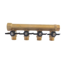SOMATHERM FOR YOU - Brass distributor with integrated mini valves - 4 times descents 15/21-20/27 female input - output buck 20/27