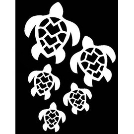 Sea Turtles Decal Vinyl Sticker|Cars Trucks Vans Walls Laptop| White |5.5 x 4 in|LLI279