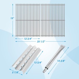 BBQration BBQration Grill Parts for Broil King Grill Replacement Parts Signet 320, Sovereign 9865-54 9468-54 9468-84, Grill Parts for Broil-Mate, Sterling, 15" Grill Grate, Flav-R-Wave Heat Plate and Burner
