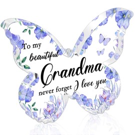 Gifts For Grandma Birthday Gifts From Grandkids Butterfly Acrylic Decor Grandma Gift For Mothers Day Christmas Birthday Valentines Day Best Grandmother Gift Purple Butterfly Acrylic Plaque