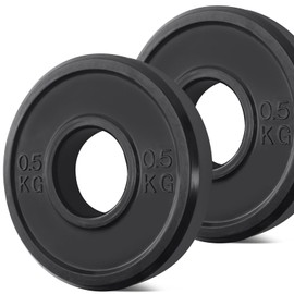 KK Rubber Weight Plate Set - 2 Inch Bumper Weight Plates – Durable Barbell Weights Set - Dumbbell Plates For Training & Weightlifting – Weight Disc Pair Olympic Weight Plates For Home Gym – 2 X 0.5kg
