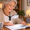 10X Neck Wearing Magnifying Glass, Rechargeable Hands-Free Magnifier for Reading,