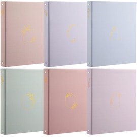 Sayglossy 6 Pcs Aesthetic 3 Ring Binder Sturdy Cute Binder Decorative Fits 8.5 x 11 Inch Letter Sized Paper for Women Men School Office Home Supplies Work Organize Paperwork (Light Colors,1 Inch)