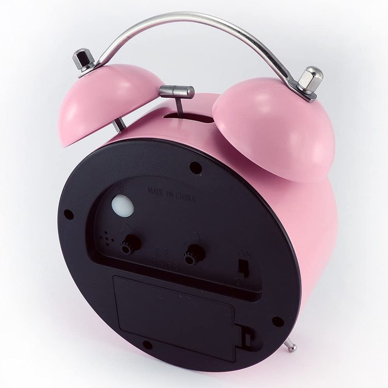 MPM Quality Design Metal Alarm Clock in Trendy Pastel Colours,
