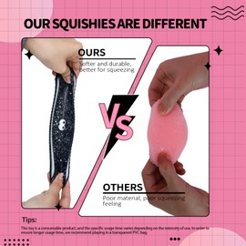 2Pcs Taba Squishy Cookie Toy Handmade Sticky, Kawaii Fufu Biscuits Squishies Fur Ball, Pinch Family Cookie YoYo Squishy Toy Cute Kawaii Stress Relief Toy for Kid (Black and Purple)