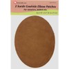 -2 Sew-on Large Natural Suede Leather Elbow Patches Size 4.75