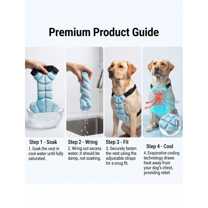 Dry-Chill Dog Cooling Vest – Adjustable Summer Jacket for Hot