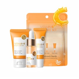 Skincare Set Gifts for Teenagers Girls, Vitamin C Skin Care Set Travel Size Skin Care Set Hydrating Skin Reduce Wrinkles Includes Face Serum,Eye Cream,Face Cream Smoothing Fine Lines（3PCS）