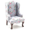 Classics by Handley Dollhouse Chair, Walnut with Gray Floral Fabric