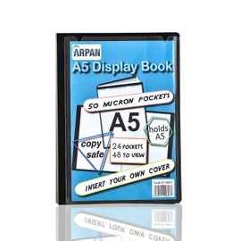 Display Book - 24 Pockets Black Presentation A5 Display Book Folder Folio for Professionals, Business, Students, Projects, School, College & Personal Use by Arpan (4)