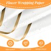 Waterproof Flower Wrapping Paper,20 Sheets Flower Gift Wrapping Paper Gold