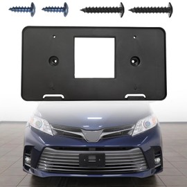 GZVKE Front License Plate Frame Mounting Bracket Tag Holder Textured Black Fits for Toyota Sienna L LE XLE 2018-2020 Replace TO1068146 7510108030