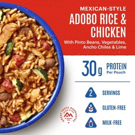 Mountain House Mexican-Style Adobo Rice & Chicken | Freeze Dried Backpacking & Camping Food | Gluten-Free | 2 Servings