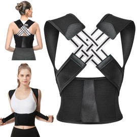 Posture Corrector, Posture Trainer for Women Men, Adjustable Back Straightener, Breathable Shoulder Strap, Back Support for Back, Neck and Shoulder, Office, Home, Gym, XXL