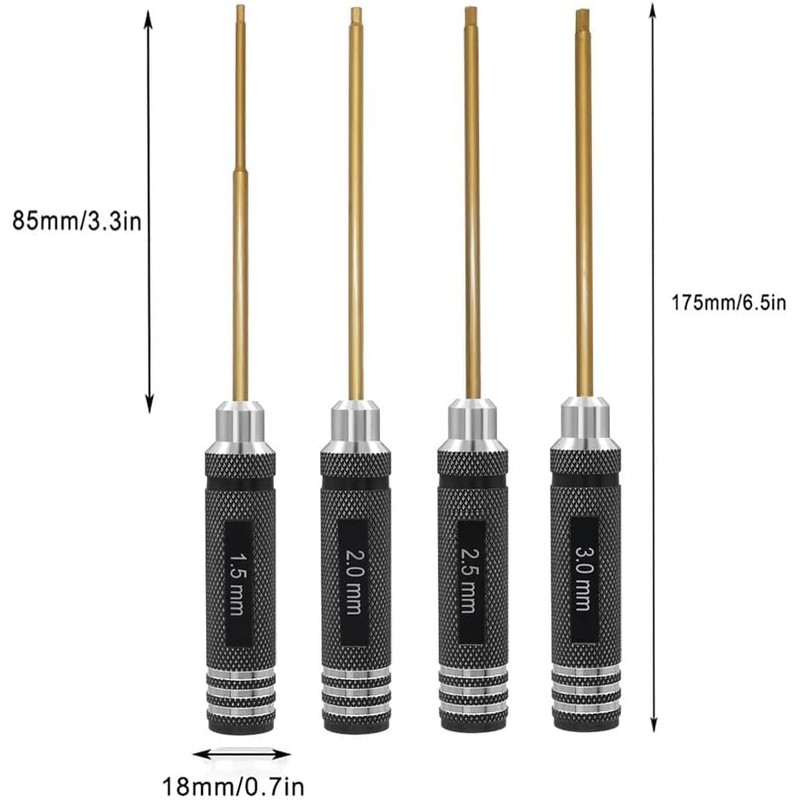 Hexagonal screwdriver set, 4-piece, RC tool set, for RC cars,
