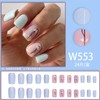 Flower Press on Nail Short 24pcs Spring Summer Flower Fake