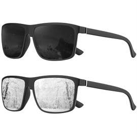 Perfectmiaoxuan Polarised Sunglasses Men/Women; Vintage/Classic Glasses Frame; UV400 HD Pilot Lenses; Golf/Driving/Fishing/Travel Glasses/Outdoor Sports Fashion Sunglasses, 【a1】Black + Silver