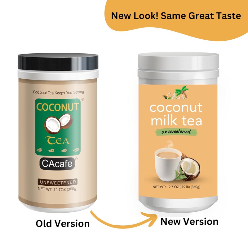 CAcafe Coconut Tea Unsweetened, Premium Black Tea infused with Creamy