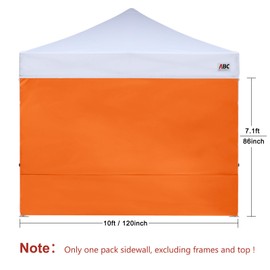 ABCCANOPY Seitenwand/Seitenteile für 3x3m pavillon,3x6m pavillon,partyzelt,festzelt|Wasserabweisend|ohne Fenster,Orange
