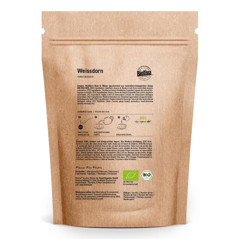 Hawthorn Leaves and Flowers Organic 100 g - Cut -