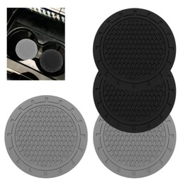 4PCS Car Coaster for Cup Holders, Car Cup Holder Insert Mat, Non-Slip PVC Soft Rubber Car Coasters for Interior Decoration, Easy to Clean