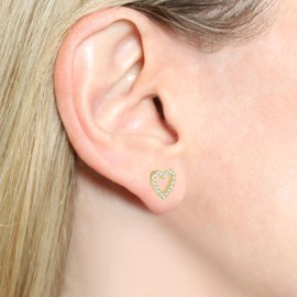 GAVU 925 Sterling Silver Stud Earrings, Heart Earrings Silver Diamond Earrings, Sterling Silver Earrings for Women